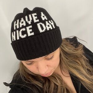 Kate Spade Black and White Beanie